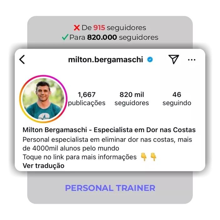 Milton Bergamaschi: de 915 para 820 mil seguidores